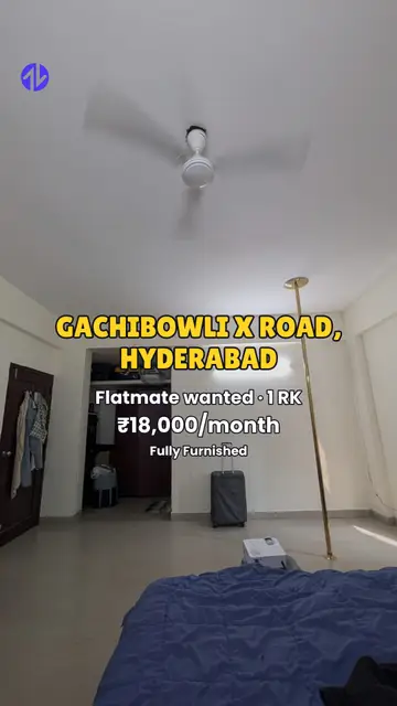 First frame of 1RK in Gachibowli X road, Hyderabad property Reel