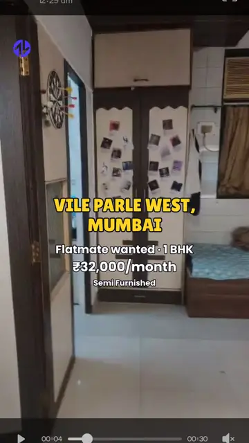 First frame of 1BHK in vile parle west, Mumbai property Reel