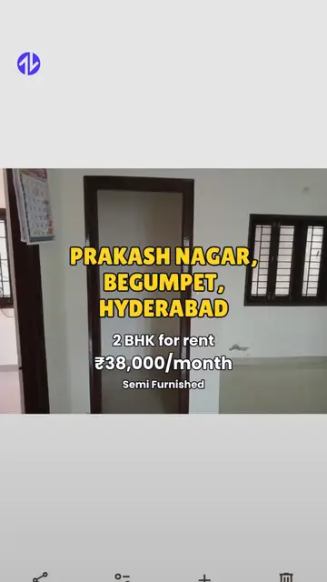 First frame of 2BHK in Prakash nagar, Begumpet, Hyderabad property Reel